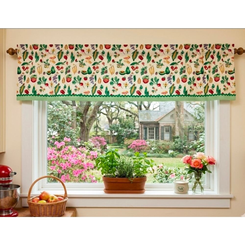 Waverly Market Place Countryside Fruits & Vegetables Handmade Valance 54"x 24"